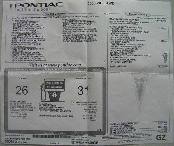 Pontiac Vibe 2005 photo 1